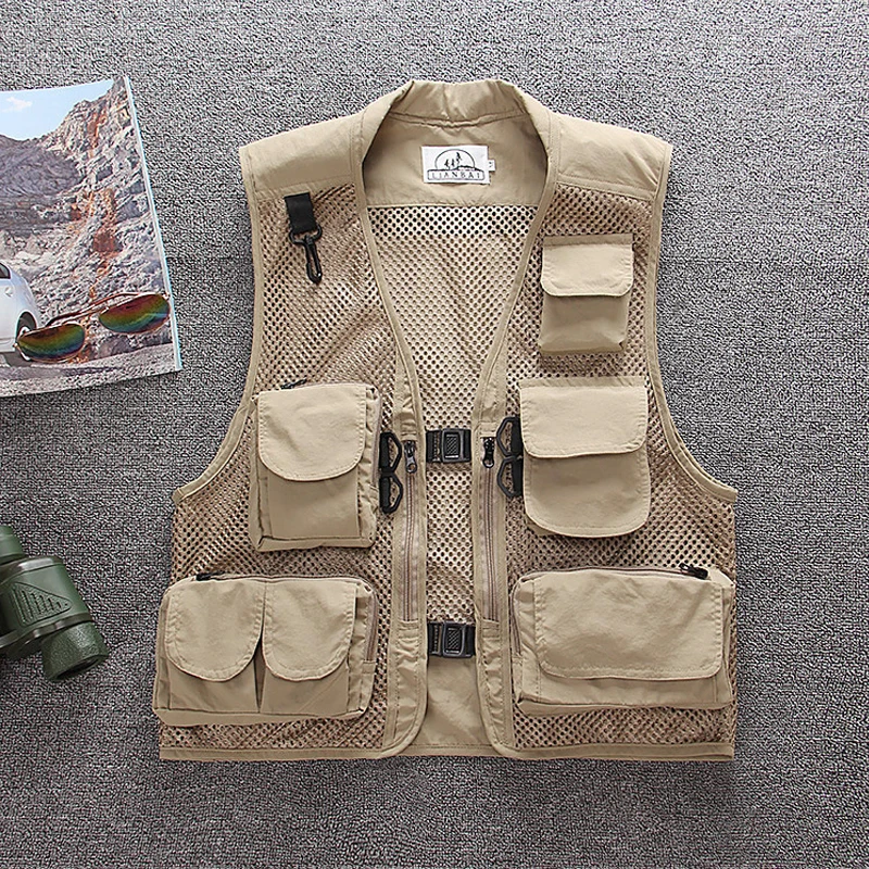  8 Styles Summer Outdoor Men Camouflage Mesh Photography Vest Multi-pocket portable Breathable Quick