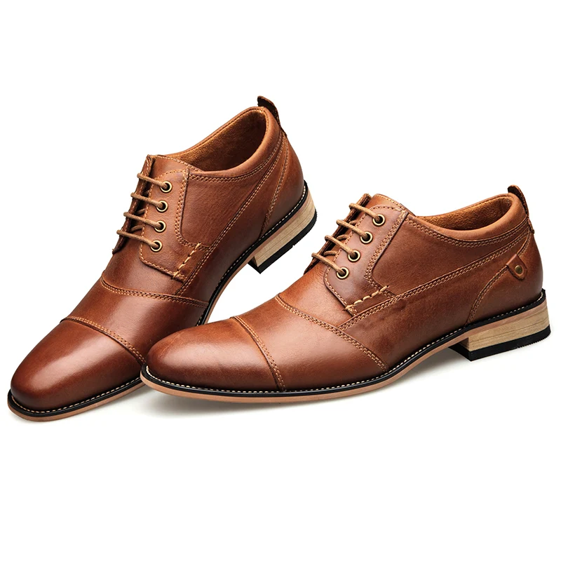 Г. Новые весенние мужские деловые модельные туфли модные повседневные оксфорды из натуральной кожи в английском стиле классические три цвета, размер 7,5-13