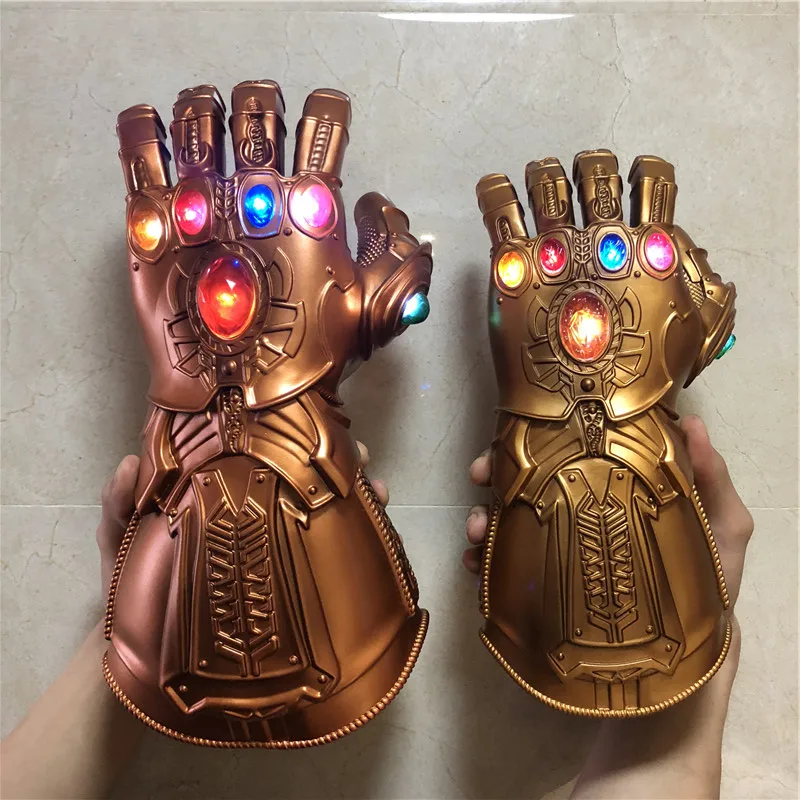 1:1 светодиодный светильник Thanos Gauntlet военные Косплей Перчатки ПВХ экшн-модель игрушки подарок на Хэллоуин Детский подарок