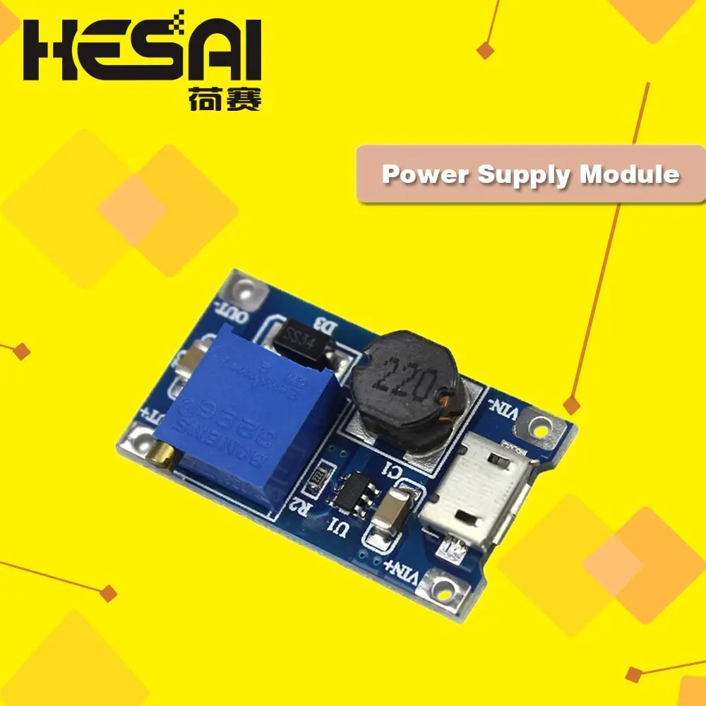 

Smart Electronics DC-DC Adjustable Boost Module 2A Boost Plate 2A Step Up Module with MICRO USB 2V - 24V to 5V 9V 12V 28V MT3608