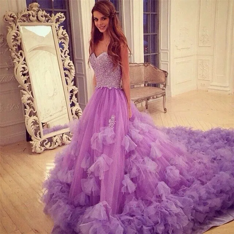 2016 New Lavender Tulle Sweetheart A-Line Wedding Dress Bridal Gown vestido de noiva Robe De Mariage casamento wedding gowns