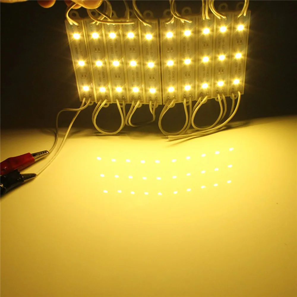 LED Module SMD 5050 3 LED DC12V Waterproof Advertising Sign Letters Light Strip Lamp Modules Lights Warm White Color (48)