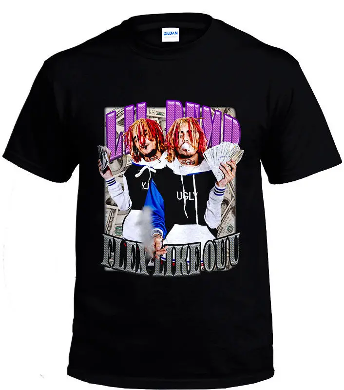 LIL PUMP FLEX LIKE OUU Logo 2018 Men Black T-shirt size S-3XL harajuku Summer tshirt top free shipping t-shirt | Мужская одежда