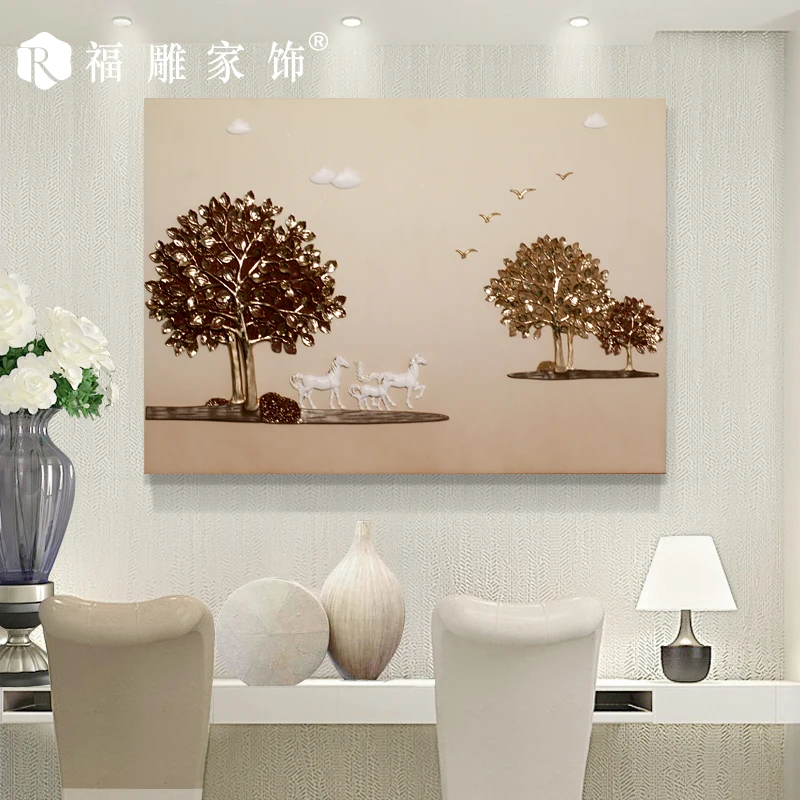  Fu carved decorative painting three-dimensional meter box distribution box clamshell living room be - 32616029246