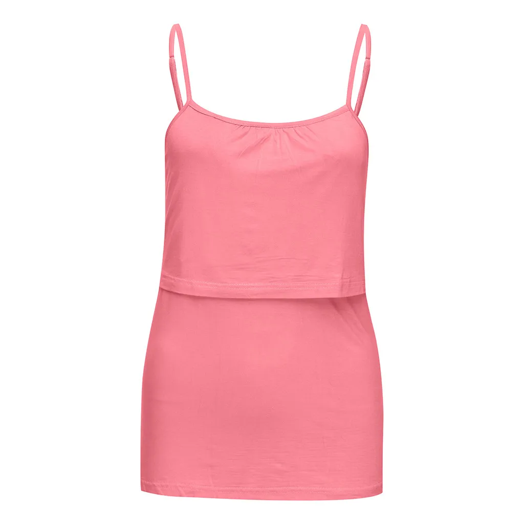 Для женщин беременных топы без рукавов для ухода за беременными женщинами для беременных и блузки Грудное вскармливание Nusring Одежда для беременных# G9 - Цвет: Розовый