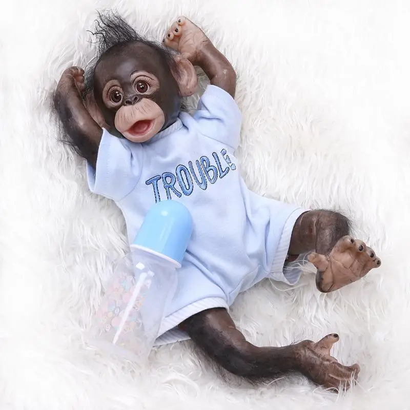 NPK кукла 40 см ручной работы детальная краска reborn baby Monkey новорожденная Кукла Обезьяна коллекционное искусство Высокое качество