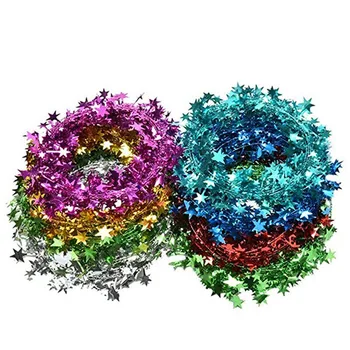 

Artificial Ivy Vines, Sequins Garland Tinsel Colorful Home Party Festival Easter Christmas Decoration 7.5M/24.6ft Wreath