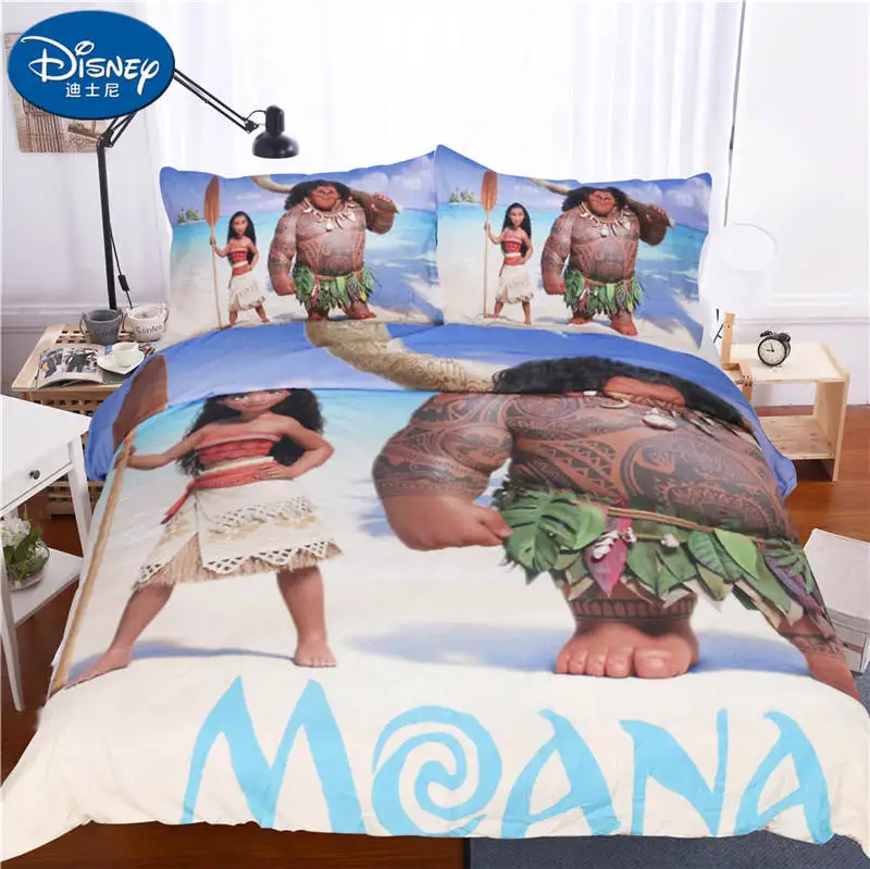 

Disney 3Pcs Moana Maui Bedding Set Her side His side Duvet Cover Pillow Case 3D Couple Kid Boy Teen Girl Bed Linens Twin Full