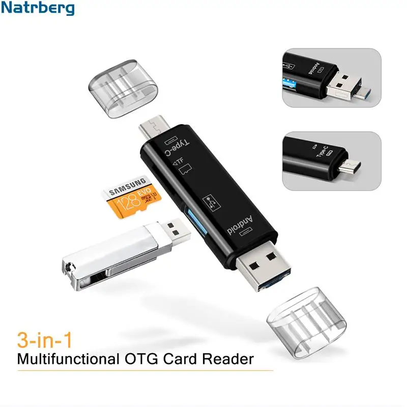 

USB Stick Reader Type C Micro SD USB OTG Card Adapter 3 In 1 USB-C Flash Stick TF Read For Android Mobile Phone PC Mac