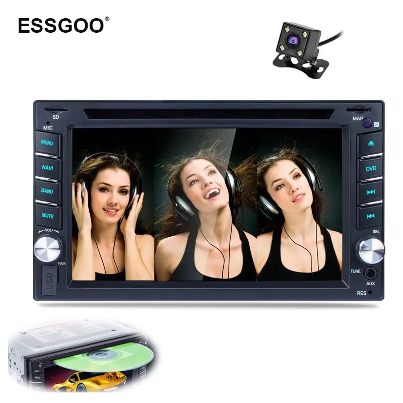 

Essgoo 6.2" 2 Din Car Radio Bluetooth Dvd Player Gps Navigation Fm Rds Rear View Camera Optional Car Stereo Autoradio Navigators