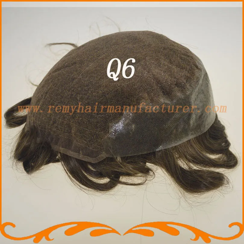 

Swiss lace men hair toupee 100% India hair Q6 base stock mens wig bleach knot very comfortable to wear head free shipping