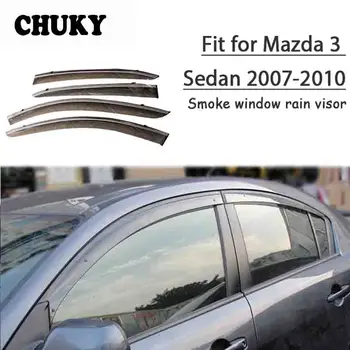 melhor Chuky 4 Pcs ABS Estilo Do Carro Viseiras Da Janela Toldos Abrigos Escudo Chuva Para Mazda3 Sedan 2007 2008 2009 2010 Auto Acessórios