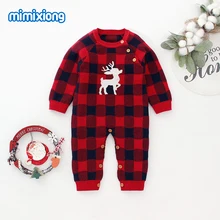 Baby Rompers Newborn Boys Christmas Pajamas Jumpsuits Autumn Long Sleeve Infant Kids Girls Overalls Winter Children Knit Clothes christmas reindeer knitted newborn baby boys girls romper jumpsuit winter kids costume long sleeve pajamas overalls for children