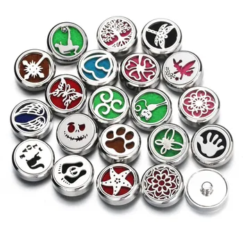 

Aromatherapy mix18mm Snap Buttons Perfume Locket Magnetic Stainless Steel Essential Oil Diffuser Snap Button Bracelet Jewelry