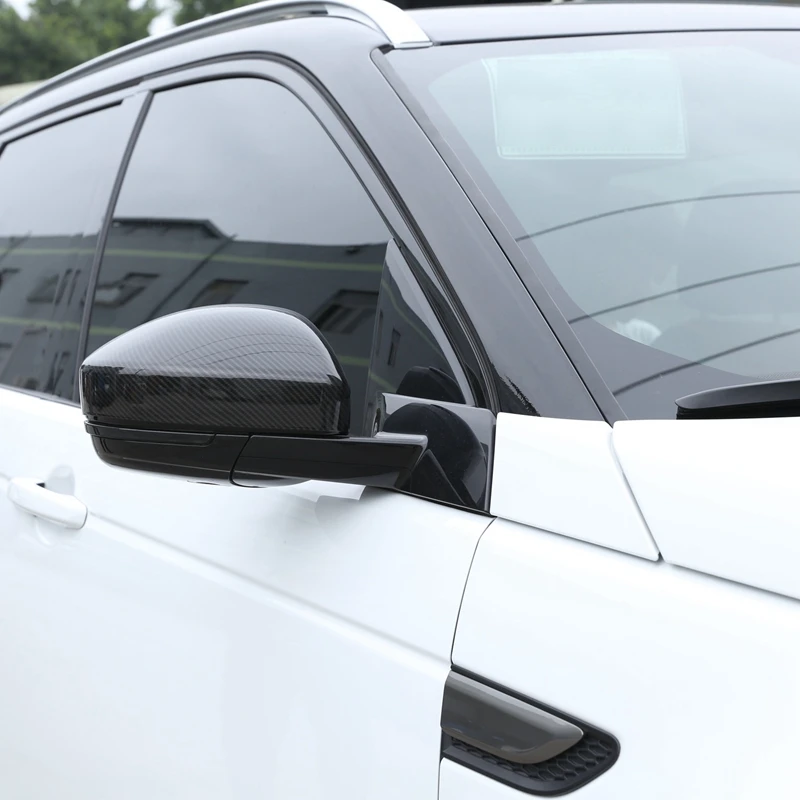 2Pcs Carbon Fiber Style Abs Plastic Side Rearview Mirror Cap Cover Trim For Land Rover Discovery Sport Range Rover Velar