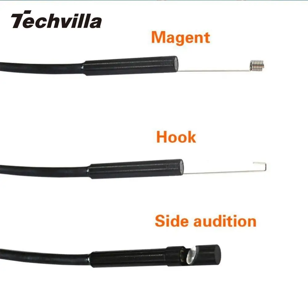 Techvilla 7 мм эндоскопа Водонепроницаемый IP67 Android USB инспекции бороскоп 6LED Tube Snake Мини