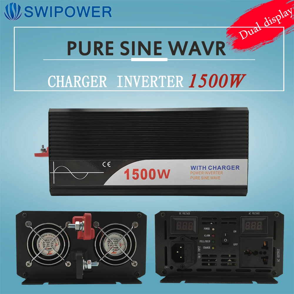 Inversor onda sinusoidal pura ups, 1500W, con cargador, 12V, 24V, 48v, CC a CA, 220V, 230V, 240v - AliExpress Mejoras para el hogar