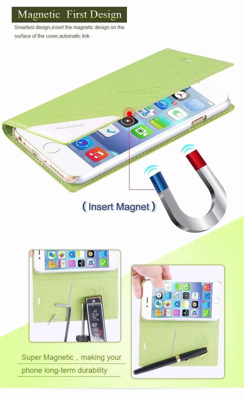 FLOVEME Luxury Ultrathin Flip Leather Phone Case For Apple iPhone 7 4.7 inch Wallet Holster Back Cover Bag For iPhone 7 Plus 5 (6)