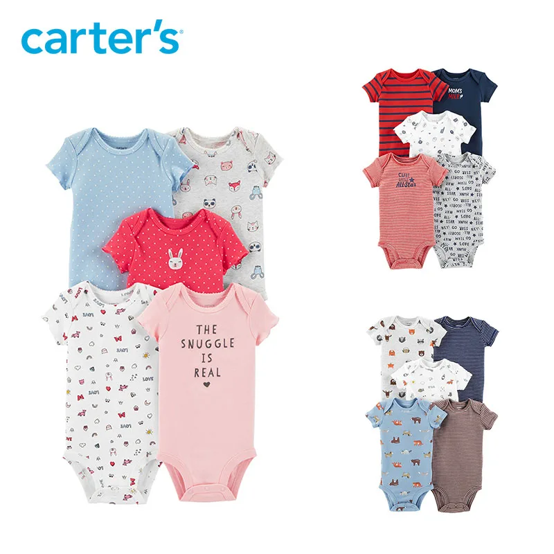 

Carters Bodysuits Baby girl clothes Cotton short sleeve print bodysuit Newborn baby boy clothing set 2019 spring summer 126H658