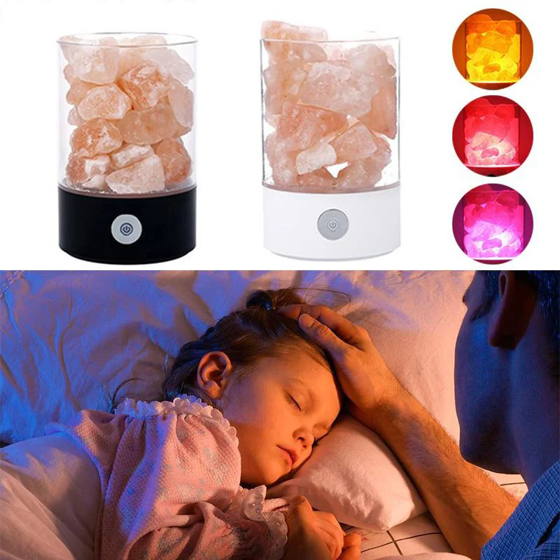 

Himalayan Salt Lamp Rock Natural Crystal Small Ionic Stone Night Bedside Light Indoor warm light table lamp bedroom lava lamp