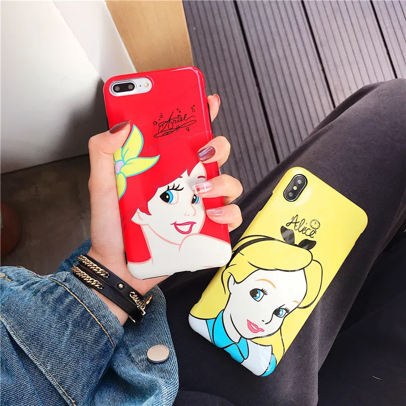 

For iPhone X Ariel Princess Case , smooth IMD back cover for iphone 8 plus Alice Cover for iPhone 7 8plus 6 6S Plus XR XS MAX