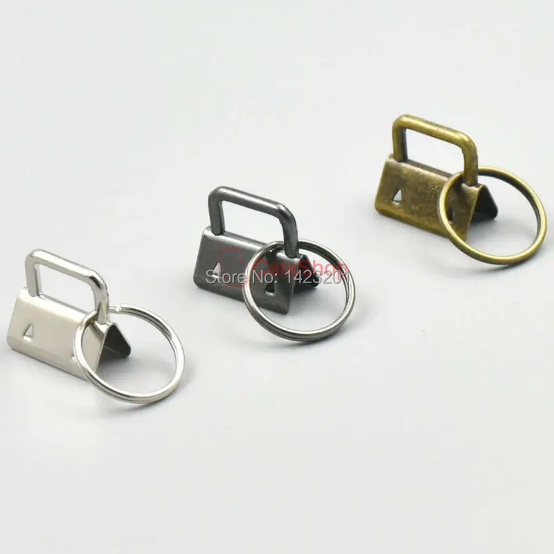 

50 sets / Lot 1" 25mm Key Fob Hardware Keychain Split ring wrist Wristlets Cotton With Keyrings