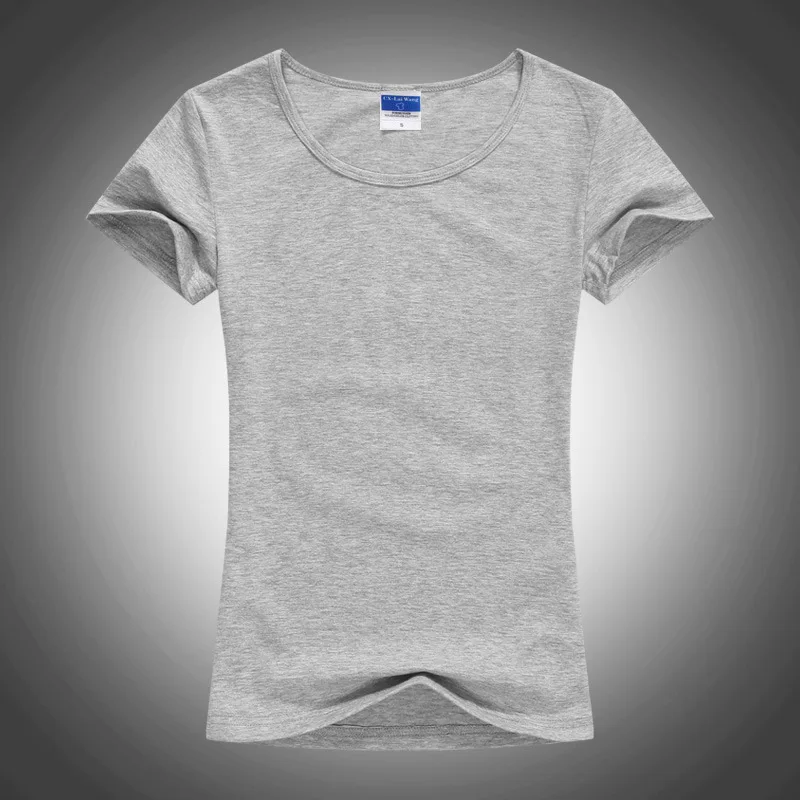 Slim Sexy Custom Tee Shirt  Logo Photo Text Print for Women Ladies Summer Cool Basic Cotton T-Shirt Short Sleeve Tshirt 6