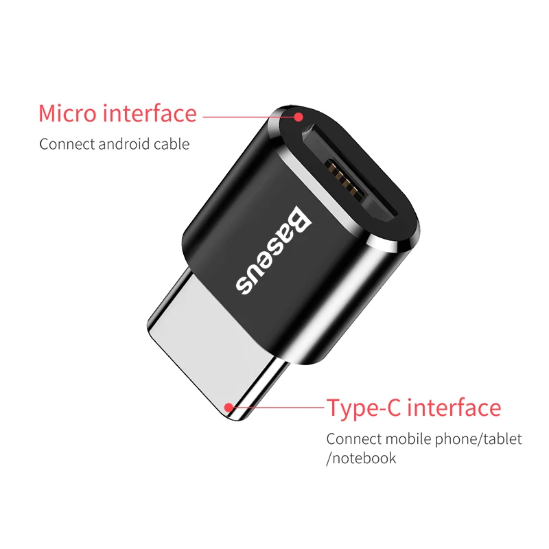 Baseus OTG адаптер USB C Мужской для mi cro USB Женский Тип C разъем для Xiaomi mi 9t Oneplus 7 huawei mate 20 P30 Pro конвертер