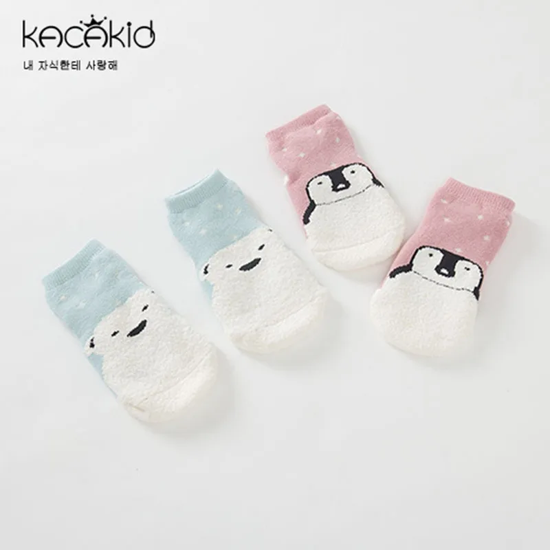 Kacakid 10 пар/уп. новорожденных гетры Дети Обувь для мальчиков Обувь для девочек носки до лодыжки толстый Пингвин Носки для девочек для детей