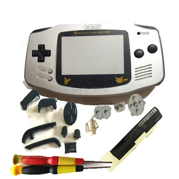 

Silver Color DIY Black Buttons Replacement Housing For GameboyAdvance Shell With CLEFFA Cartoon Lens Game Case Console GBO DMG