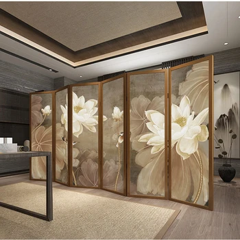 

Folding screen hotel living room study partition screen Can be customized pattern room divider