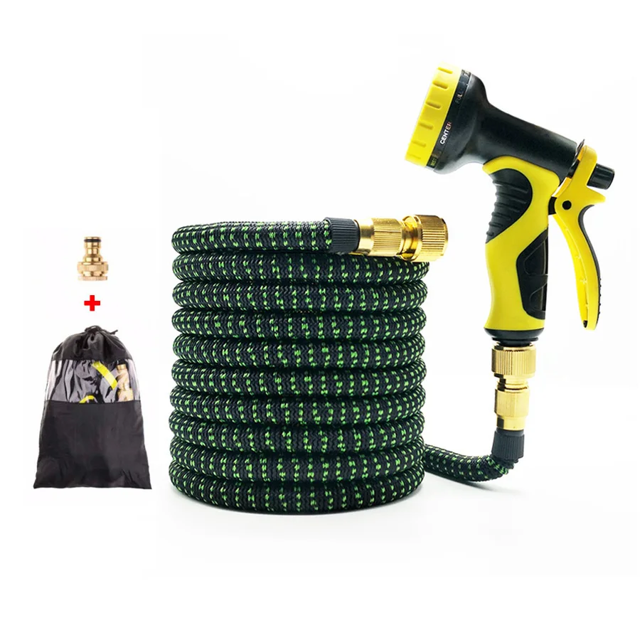 25Ft-100Ft Garden Hose Expandable Magic Flexible Water Hose with Spray Gun 1/2" 3/4" Female Adapter Watering hose Drop shipping