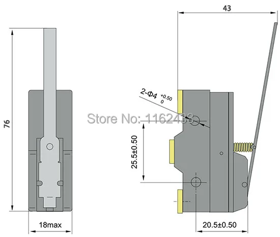 LXW5-11N1 micro switch drawiing