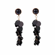 Spiral Earrings Crystal And Get Free Shipping On Aliexpress Ingesight Vintage Black Crystal Acrylic Sequin Long Dangle Drop Earring Women Spiral Chain Eardrop Brincos Gift