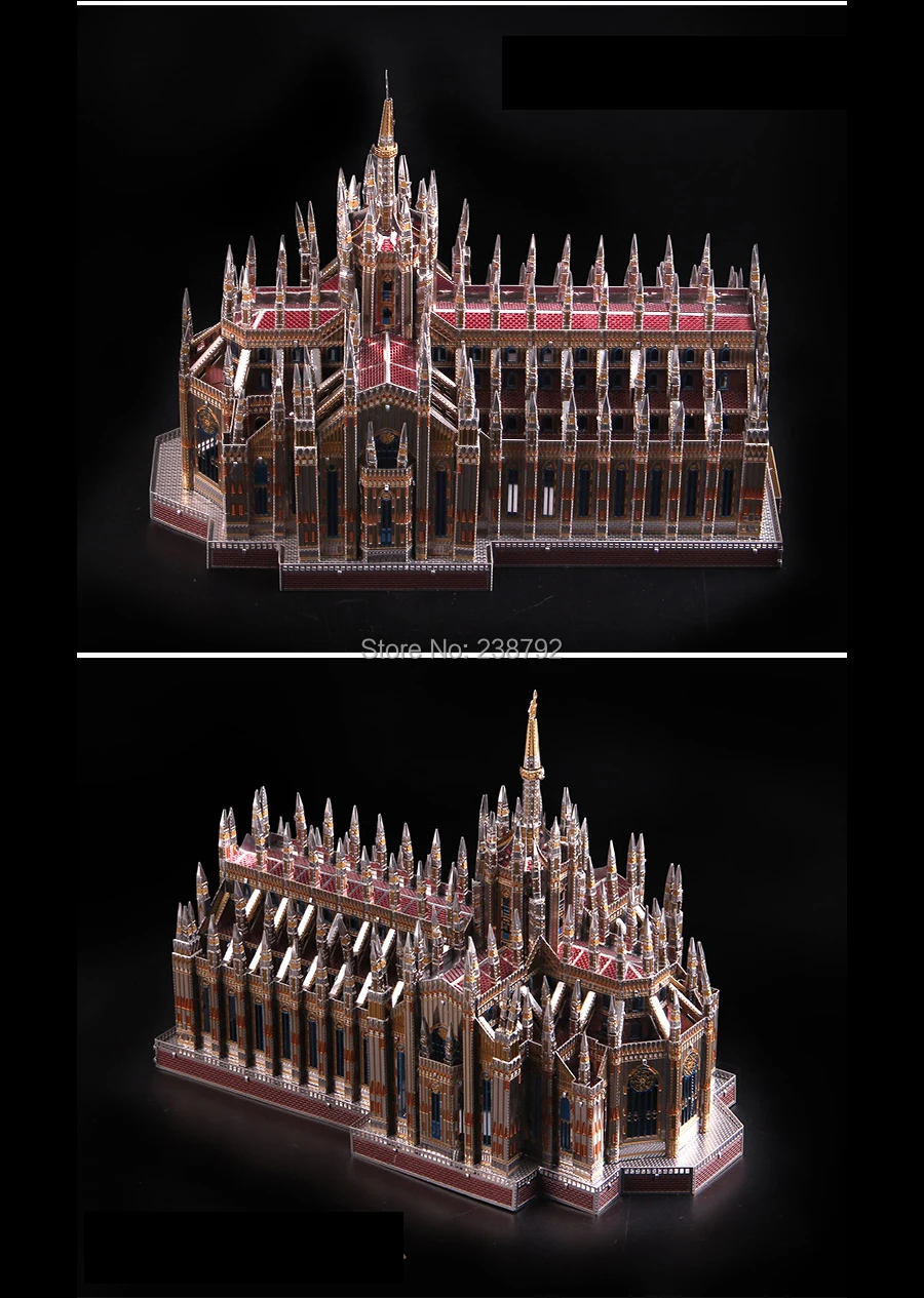 3D металлическая головоломка Миланский кафедральный собор, 255 деталей, Duomo di Milano, строительные модели, наборы, сделай сам, 3D лазерная резка, пазлы, игрушки для детей и взрослых