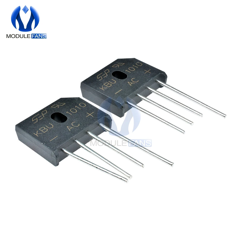 

10PCS DIY Electronic KBU1010 KBU-1010 10A 1000V ZIP Diode Bridge Rectifier Diode Original IC High Temperature Soldering