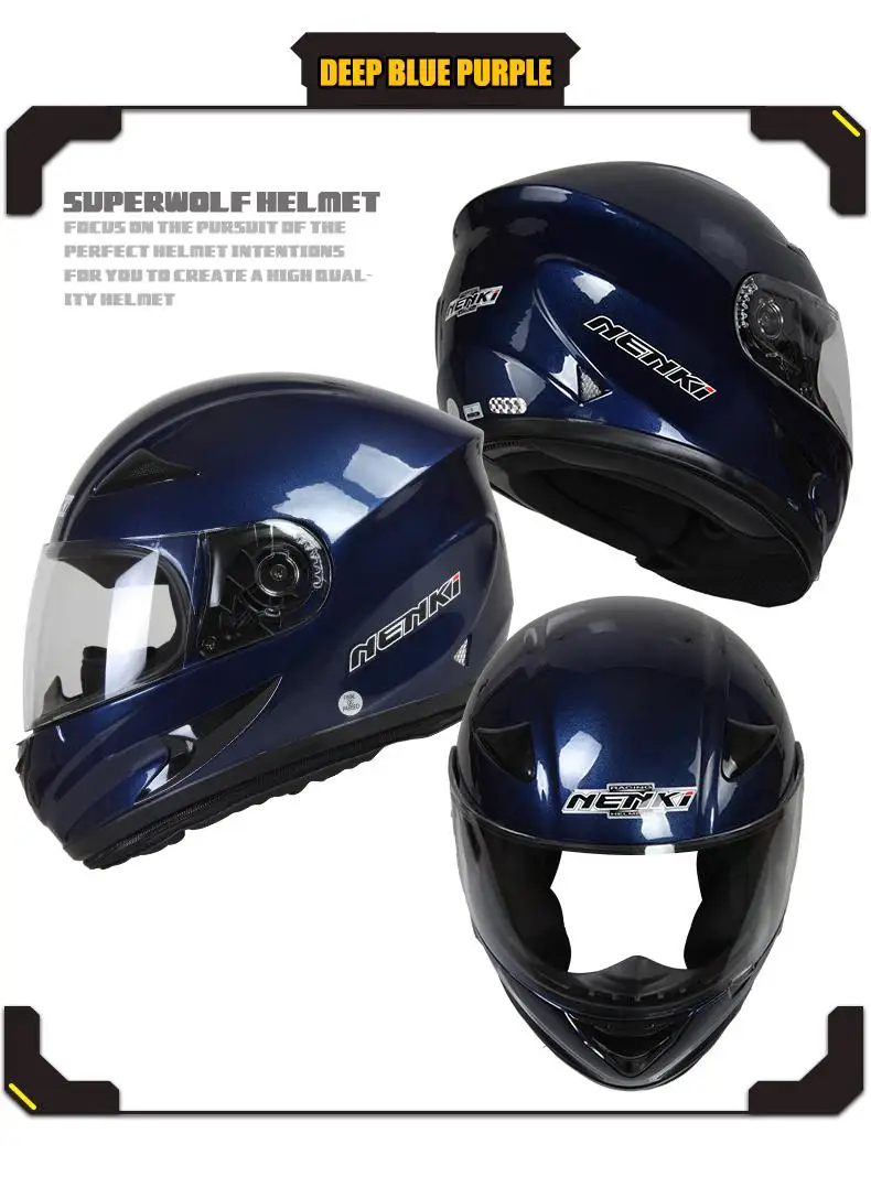 NENKI мотоциклетный шлем Полнолицевой шлем мотоциклетный шлем для верховой езды уличный велосипед мотоциклетный шлем матовый черный