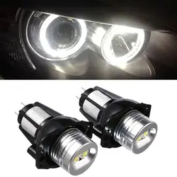 Из 2 предметов E90 Ангельские глазки Halo Кольцо светодио дный свет 6 Вт маркер лампы освещения белый для BMW