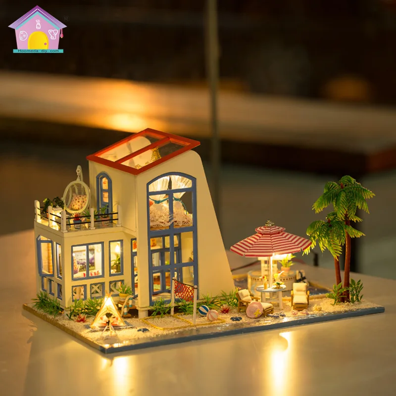 DIY big size villa Doll House wooden Model Building Model 