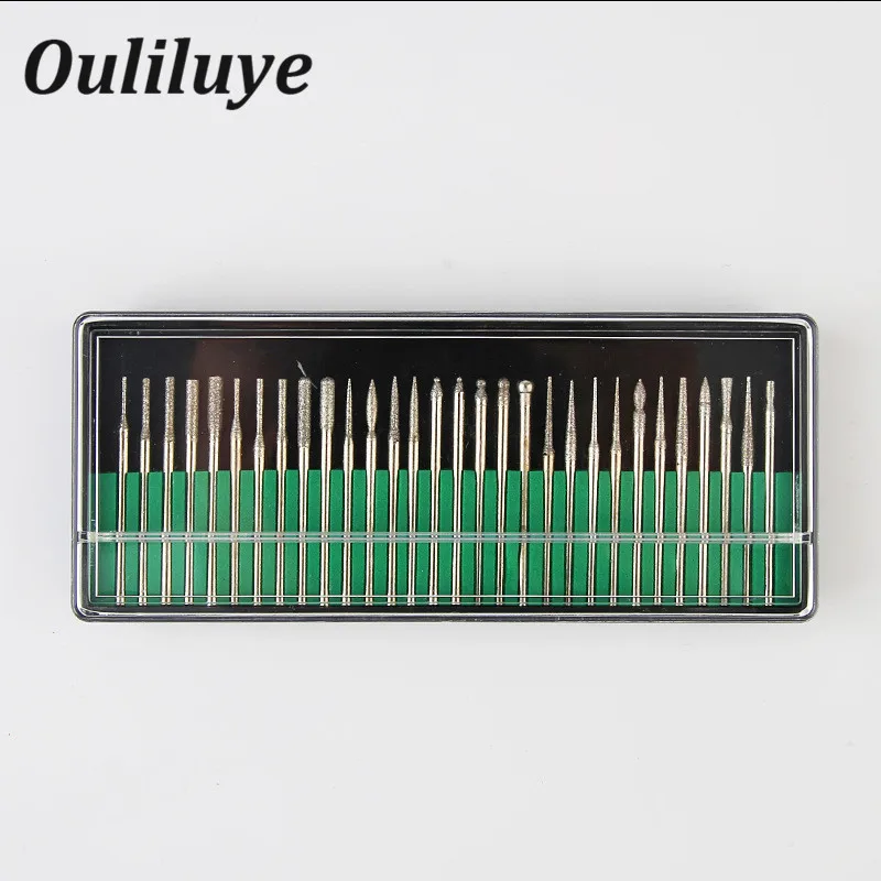 

Diamond Burrs Rotary Shank Engraving Drill Bits 30PC Grinding Abrasive Wheel Polishing Disk Electric Grinder Dremel Accessories