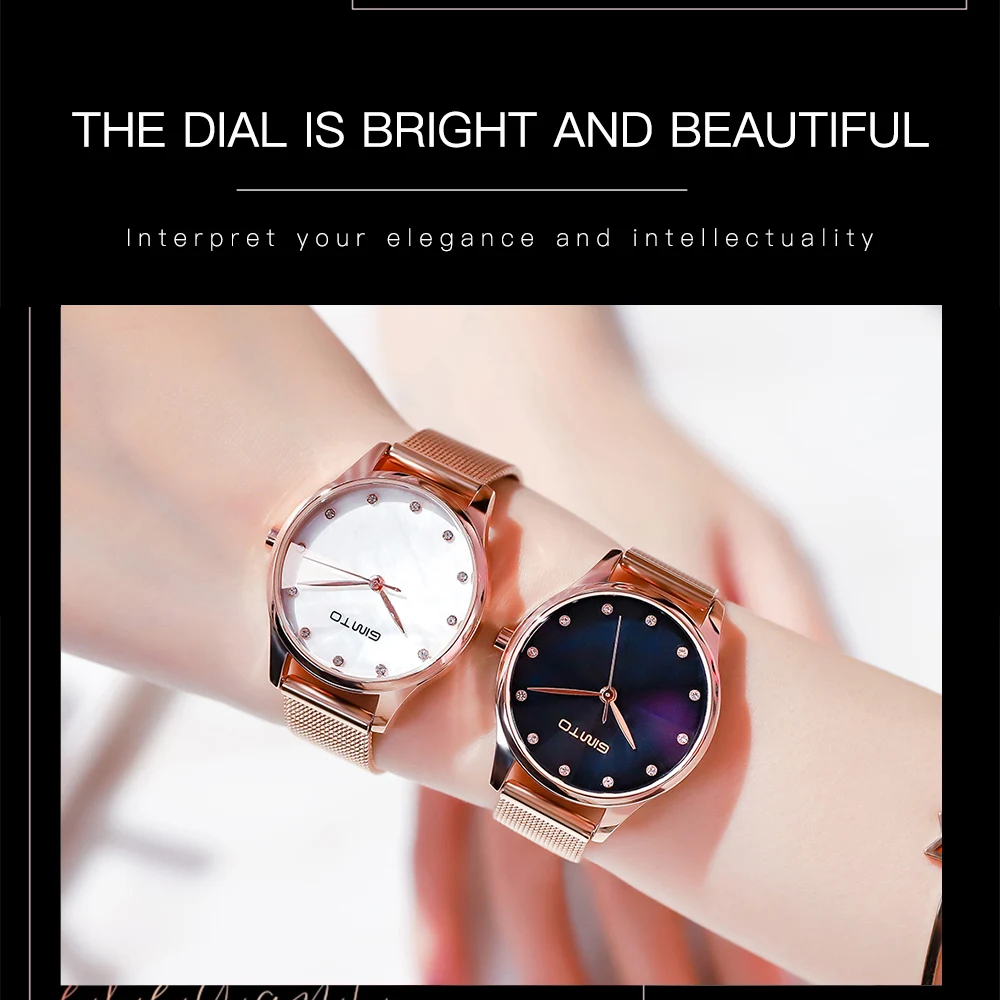 Модные женские часы GIMTO Роскошные Брендовые повседневные часы Стильные минимализм классические водонепроницаемые женские наручные часы подростковые часы