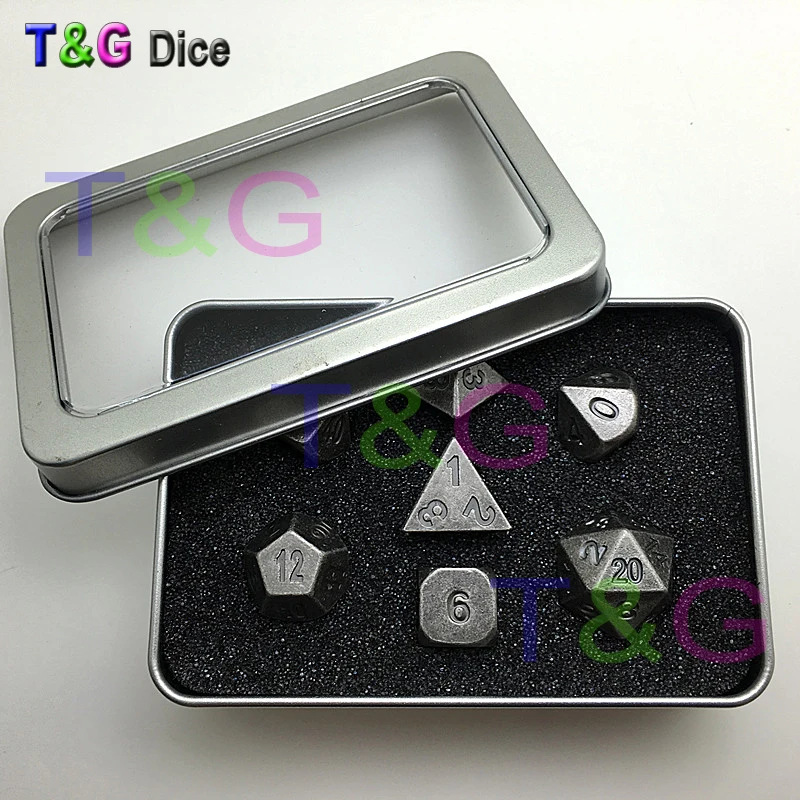 Calidad superior nuevo Metal 7 juego de Dados d4 d6 d8 d10 d % d12 d20 para juego de Rpg Dados juegos de mesa y mazmorras dragón dados Calidad superior nuevo Metal 7 juego de Dados d4 d6 d8 d10 d % d12 d20 para juego de Rpg Dados juegos de mesa y mazmorras dragón dados