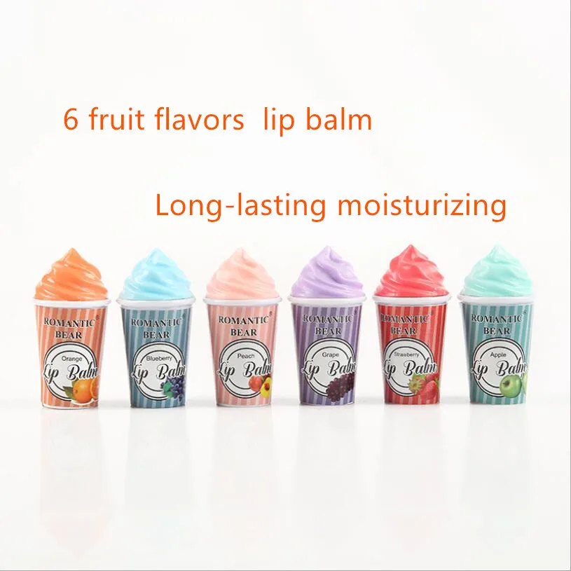 24 шт. бальзам для губ с мороженым стойкий увлажняющий и увлажняющий 6 видов бальзам для губ с фруктовым вкусом