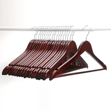 [Free Shipping] High Quality Wine Red Wooden Hanger  for Suits  (10 pieces/ lot)