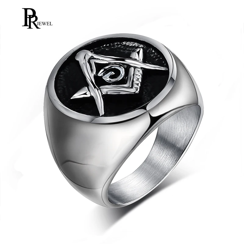 Stainless Steel Finger Rings Masonic G Mason Master Freemason Ring for