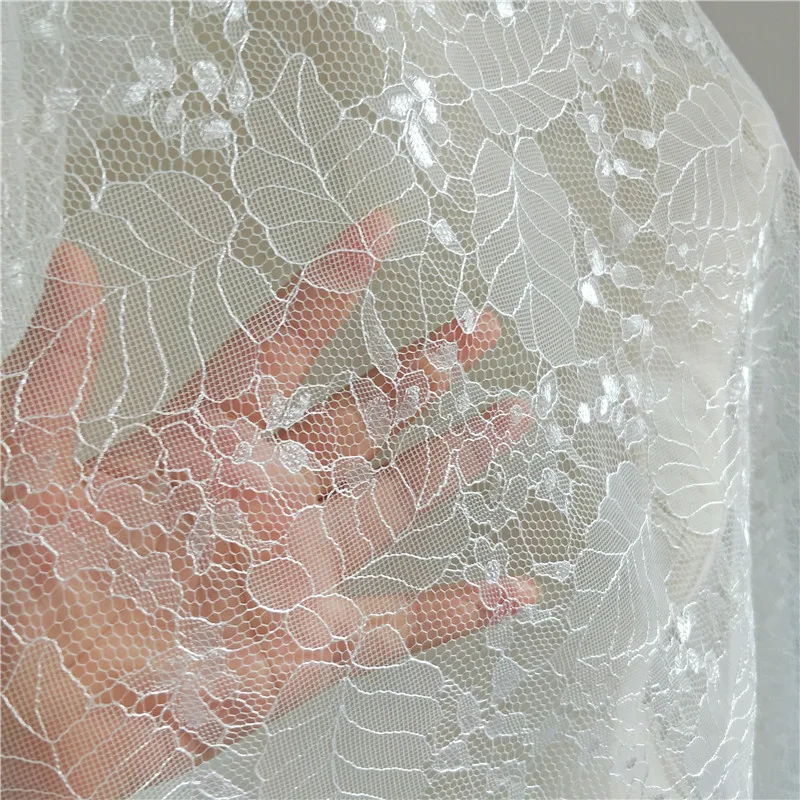 

1 Yard Stiff lace NOT soft Off white net lace 1.5 meters height! High quality wedding lace elegant!