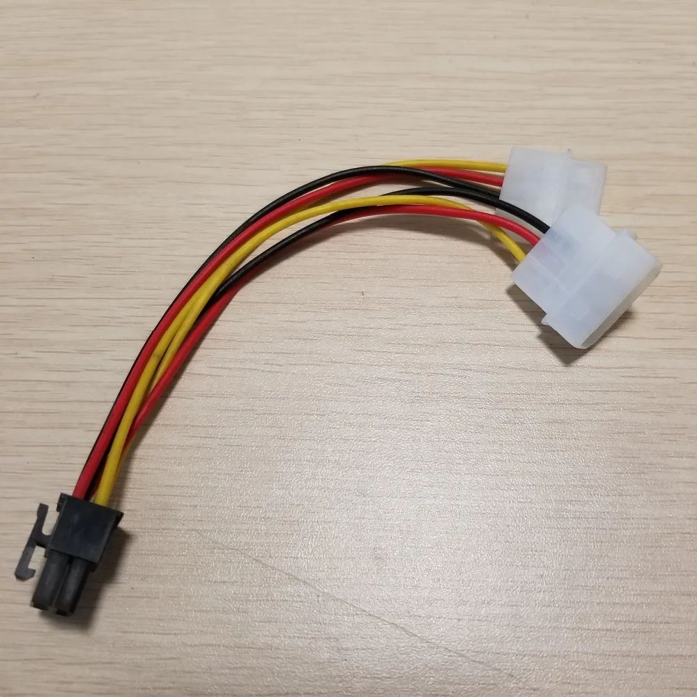 1 шт. ATX Dual 4Pin Molex для видеокарты 6pin PCI-E PCIe кабель питания 18AWG 11 см ПК компьютера DIY |