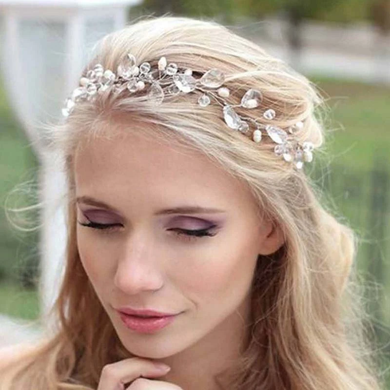 Белая повязка на голову с кристаллами, женские золотые аксессуары для волос, жемчужные свадебные аксессуары для волос, свадебные украшения для волос, ювелирная тиара joyas