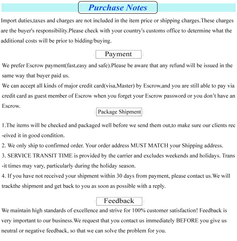 Purchase Notes