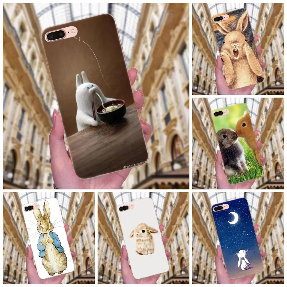Soft TPU Phone Cases Cute White Bunny Rabbit For Galaxy J1 J2 J3 J330 J4 J5 J6 J7 J730 J8 2015 2016 2017 2018 mini Pro | Мобильные